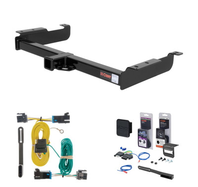 2003 - 2024 GMC Savana 2500 Curt 2" Class 3 Trailer Tow Hitch + 5-Flat Wiring Kit Tow Boat/Utility Trailer with Surge Brakes 13040