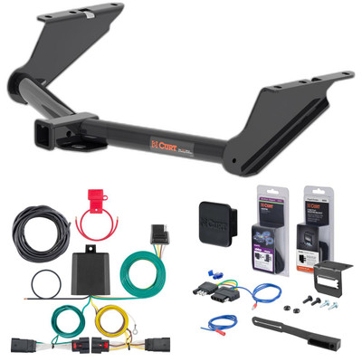 20 - 24 Jeep Gladiator Curt 2" Class 3 Trailer Tow Hitch + 5-Flat Wiring Kit Tow Boat/Utility Trailer with Surge Brakes 13503