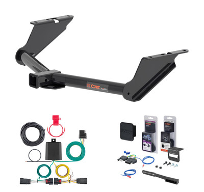 2020 - 2026 Jeep Gladiator Curt 2" Class 3 Trailer Tow Hitch + 5-Flat Wiring Kit Tow Boat/Utility Trailer with Surge Brakes 13503