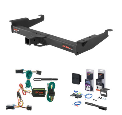 1996 - 1999 GMC Savana 2500 Curt 2" Class 5 Trailer Tow Hitch + 5-Flat Wiring Kit Tow Boat/Utility Trailer with Surge Brakes 15320