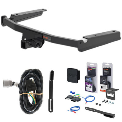 20 - 24 Toyota Highlander Curt 2" Class 3 Trailer Tow Hitch + 5-Flat Wiring Kit Tow Boat/Utility Trailer with Surge Brakes 13453