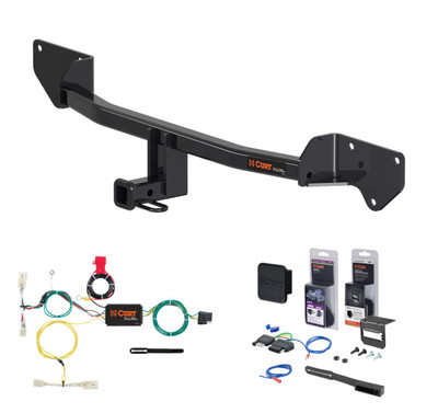 2018 - 2019 Toyota Prius C Curt 1-1/4" Class 1 Trailer Tow Hitch + 5-Flat Wiring Kit Tow Boat/Utility Trailer with Surge Brakes 11523