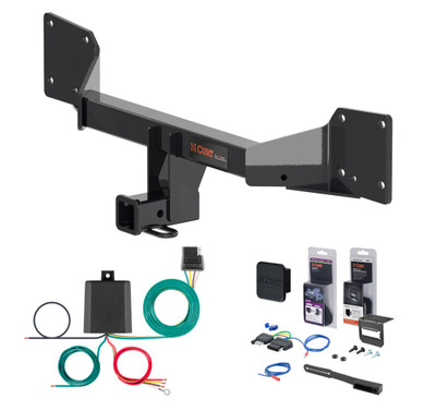 2018 - 2025 Audi Q5 Curt 2" Class 3 Trailer Tow Hitch + 5-Flat Wiring Kit Tow Boat/Utility Trailer with Surge Brakes 13499