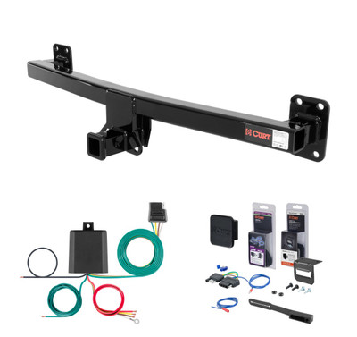 2007 - 2015 Audi Q7 Curt 2" Class 3 Trailer Tow Hitch + 5-Flat Wiring Kit Tow Boat/Utility Trailer with Surge Brakes 13220