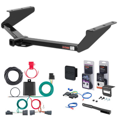 08 - 12 Jeep Liberty Curt 1-1/4" Class 2 Trailer Tow Hitch + 5-Flat Wiring Kit Tow Boat/Utility Trailer with Surge Brakes 12245