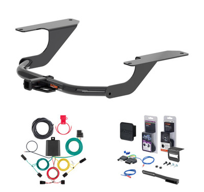 2015 - 2020 Acura TLX Curt 1-1/4" Class 1 Trailer Tow Hitch + 5-Flat Wiring Kit Tow Boat/Utility Trailer with Surge Brakes 11535
