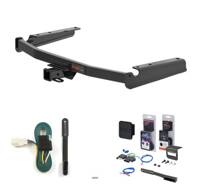 2014 - 2019 Toyota Highlander Curt 2" Class 3 Trailer Tow Hitch + 5-Flat Wiring Kit Tow Boat/Utility Trailer with Surge Brakes 13394-8