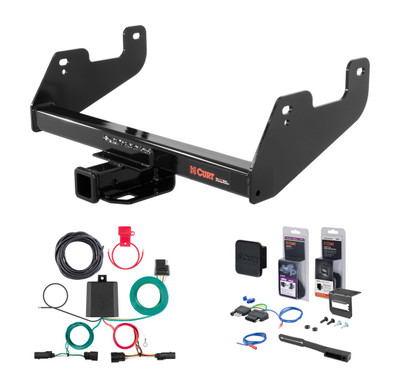 2021 - 2023 Ford F-150 w/ LED Tailights Excluding factory receiver or Police Responder Curt 2" Class 4 Trailer Tow Hitch + 4-way Wiring Kit Tow Boat/Utility Trailer with Surge Brakes 14017