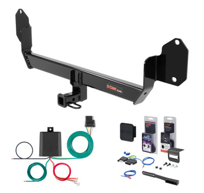 2014 - 2019 MINI Cooper Base, hatchback, excluding with spare tire Curt 1-1/4" Class 1 Trailer Tow Hitch + 5-Flat Wiring Kit Tow Boat/Utility Trailer with Surge Brakes 11417