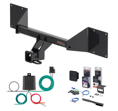 2023 - 2026 Audi Q4 e-tron Without factory receiver Curt 2" Class 3 Trailer Tow Hitch + 5-Flat Wiring Kit Tow Boat/Utility Trailer with Surge Brakes 13492