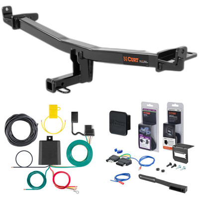15 - 18 Audi Q3 Quattro Curt 1-1/4" Class 2 Trailer Tow Hitch + 5-Flat Wiring Kit Tow Boat/Utility Trailer with Surge Brakes 12148
