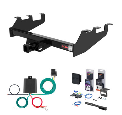 1999 - 2004 GMC Sierra 2500 With Tommy Gate lift or 10" drop bumper Curt 2" Class 3 Trailer Tow Hitch + 5-Flat Wiring Kit Tow Boat/Utility Trailer with Surge Brakes 13339