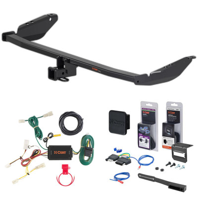 11 - 14 Toyota Sienna Curt 2" Class 3 Trailer Tow Hitch + 5-Flat Wiring Kit Tow Boat/Utility Trailer with Surge Brakes 13343