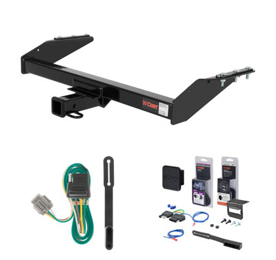 2000 - 2004 Nissan Frontier 4-door, short bed Curt 2" Class 3 Trailer Tow Hitch + 5-Flat Wiring Kit Tow Boat/Utility Trailer with Surge Brakes 13831