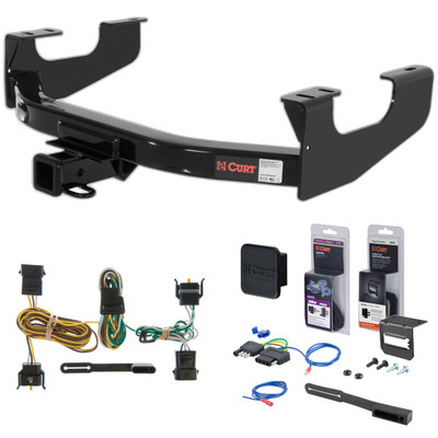 97 - 03 Ford F-150 New body Curt 2" Class 4 Trailer Tow Hitch + 5-Flat Wiring Kit Tow Boat/Utility Trailer with Surge Brakes 14355