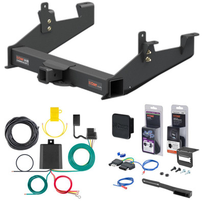 20 - 24 GMC Sierra 2500 HD 8' bed, excluding factory receiver, Tommy Gate lift or cab & chassis Curt 2-1/2" Class 5 Trailer Tow Hitch + 5-Flat Wiring Kit Tow Boat/Utility Trailer with Surge Brakes 15010