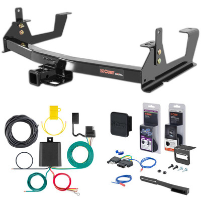 15 - 19 GMC Sierra 3500 HD 8' bed, excluding factory receiver, Tommy Gate lift or cab & chassis Curt 2" Class 3 Trailer Tow Hitch + 5-Flat Wiring Kit Tow Boat/Utility Trailer with Surge Brakes 13187