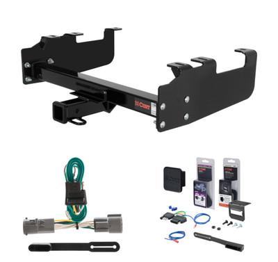 1987 - 1996 Ford F-350 Old body with 10" drop bumper Curt 2" Class 3 Trailer Tow Hitch + 5-Flat Wiring Kit Tow Boat/Utility Trailer with Surge Brakes 13099