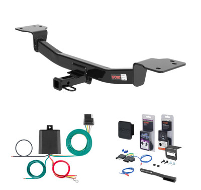 2004 Kia Sportage Curt 1-1/4" Class 2 Trailer Tow Hitch + 5-Flat Wiring Kit Tow Boat/Utility Trailer with Surge Brakes 12126