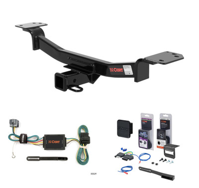2005 - 2010 Kia Sportage Convertible Curt 2" Class 3 Trailer Tow Hitch + 5-Flat Wiring Kit Tow Boat/Utility Trailer with Surge Brakes 13526