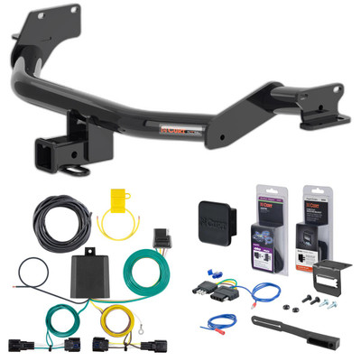 23 - 24 Kia Telluride LX or S only Curt 2" Class 3 Trailer Tow Hitch + 5-Flat Wiring Kit Tow Boat/Utility Trailer with Surge Brakes 13420