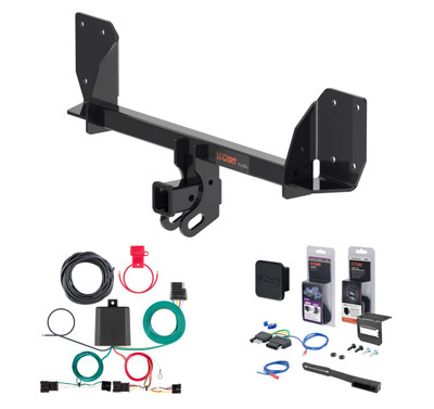 2018 - 2026 Volvo XC60 Curt 2" Class 3 Trailer Tow Hitch + 5-Flat Wiring Kit Tow Boat/Utility Trailer with Surge Brakes 13484
