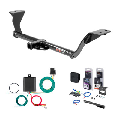 2015 - 2021 Volkswagen Golf Hatchback Curt 1-1/4" Class 1 Trailer Tow Hitch + 5-Flat Wiring Kit Tow Boat/Utility Trailer with Surge Brakes 11412