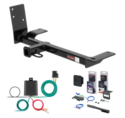 1999 - 2006 Volkswagen Golf Hatchback, 8th digit of VIN is 'J', 4MOTION, excluding VR6 and R32 Curt 1-1/4" Class 1 Trailer Tow Hitch + 5-Flat Wiring Kit Tow Boat/Utility Trailer with Surge Brakes 11066