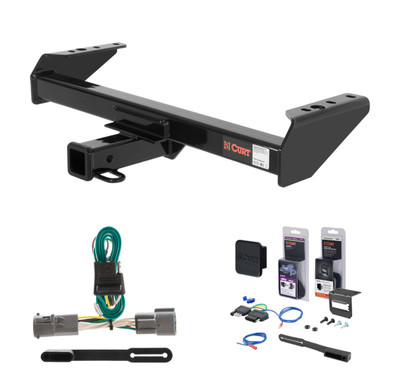 1987 - 1996 Ford F-350 Cab & chassis with 34" frame width (O.D.) Curt 2" Class 4 Trailer Tow Hitch + 5-Flat Wiring Kit Tow Boat/Utility Trailer with Surge Brakes 14082