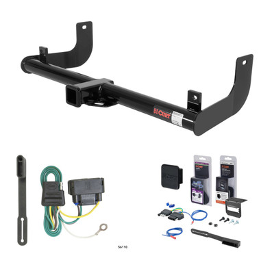 2010 - 2014 Ford F-150 Excluding factory receiver Curt 2" Class 3 Trailer Tow Hitch + 5-Flat Wiring Kit Tow Boat/Utility Trailer with Surge Brakes 13371