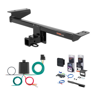 2015 - 2019 Land Rover Range Rover Evoque Excluding convertible Curt 2" Class 3 Trailer Tow Hitch + 5-Flat Wiring Kit Tow Boat/Utility Trailer with Surge Brakes 13128