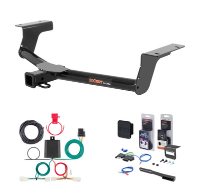 2013 - 2018 Toyota RAV4 Curt 2" Class 3 Trailer Tow Hitch + 5-Flat Wiring Kit Tow Boat/Utility Trailer with Surge Brakes 13149
