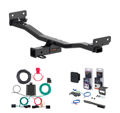 2023 - 2026 Kia Sportage Curt 2" Class 3 Trailer Tow Hitch + 5-Flat Wiring Kit Tow Boat/Utility Trailer with Surge Brakes 13485