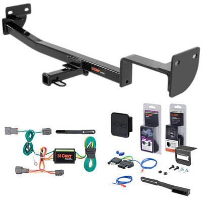 14 - 19 Kia Soul w/o LED Tailights Curt 1-1/4" Class 1 Trailer Tow Hitch + 5-Flat Wiring Kit Tow Boat/Utility Trailer with Surge Brakes 11419