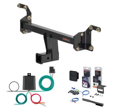 2022 - 2026 BMW iX Curt 2" Class 3 Trailer Tow Hitch + 5-Flat Wiring Kit Tow Boat/Utility Trailer with Surge Brakes 13532