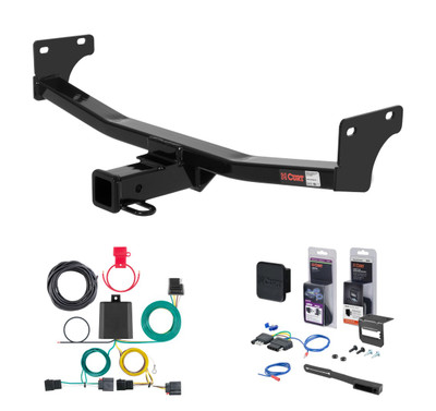 2007 - 2010 Jeep Patriot Curt 2" Class 3 Trailer Tow Hitch + 5-Flat Wiring Kit Tow Boat/Utility Trailer with Surge Brakes 13548