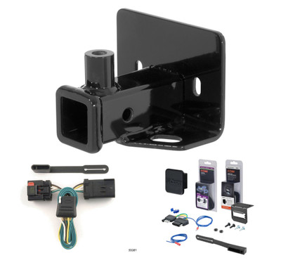 2006 - 2009 Mitsubishi Raider Curt 2" Class 3 Trailer Tow Hitch + 5-Flat Wiring Kit Tow Boat/Utility Trailer with Surge Brakes 13229