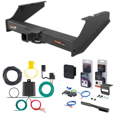 08 - 16 Ford F-250 Super Duty Curt 2-1/2" Class 5 Trailer Tow Hitch + 5-Flat Wiring Kit Tow Boat/Utility Trailer with Surge Brakes 15810