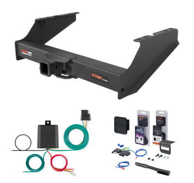 2008 - 2016 Ford F-250 Super Duty Curt 2-1/2" Class 5 Trailer Tow Hitch + 5-Flat Wiring Kit Tow Boat/Utility Trailer with Surge Brakes 15810