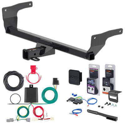 21 - 24 Toyota Venza Curt 2" Class 3 Trailer Tow Hitch + 5-Flat Wiring Kit Tow Boat/Utility Trailer with Surge Brakes 13468