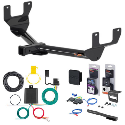 18 - 21 Lexus NX300 Curt 2" Class 3 Trailer Tow Hitch + 5-Flat Wiring Kit Tow Boat/Utility Trailer with Surge Brakes 13337