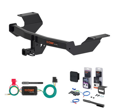 2017 - 2026 Honda CR-V Excluding hybrid with kick sensor Curt 1-1/4" Class 2 Trailer Tow Hitch + 5-Flat Wiring Kit Tow Boat/Utility Trailer with Surge Brakes 12169