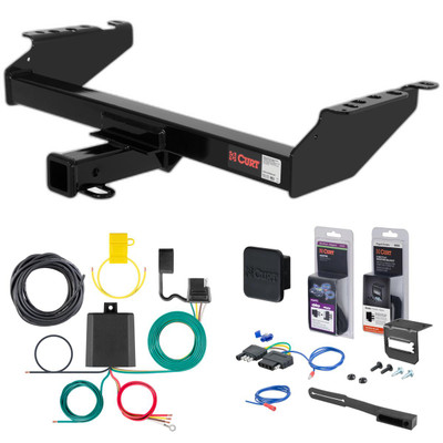 68 - 01 Dodge Ram 1500 Excluding roll pan bumper Curt 2" Class 3 Trailer Tow Hitch + 5-Flat Wiring Kit Tow Boat/Utility Trailer with Surge Brakes 13310