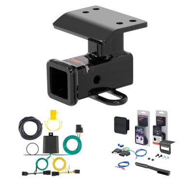 2012 - 2017 Volkswagen Tiguan Curt 2" Class 3 Trailer Tow Hitch + 5-Flat Wiring Kit Tow Boat/Utility Trailer with Surge Brakes 13133