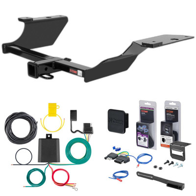 97 - 01 Honda CR-V Curt 2" Class 3 Trailer Tow Hitch + 5-Flat Wiring Kit Tow Boat/Utility Trailer with Surge Brakes 13314