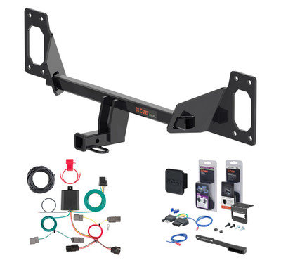 2022 - 2024 Honda Civic Hatchback, excluding center exhaust Curt 1-1/4" Class 1 Trailer Tow Hitch + 5-Flat Wiring Kit Tow Boat/Utility Trailer with Surge Brakes 11591