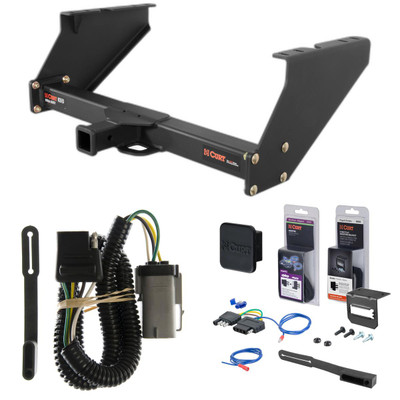 02 - 04 Ford F-350 Super Duty With 16" spare tire and 10" drop bumper Curt 2" Class 5 Trailer Tow Hitch + 5-Flat Wiring Kit Tow Boat/Utility Trailer with Surge Brakes 15316