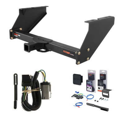 2002 - 2003 Ford F-350 Super Duty With 16" spare tire and 10" drop bumper Curt 2" Class 5 Trailer Tow Hitch + 5-Flat Wiring Kit Tow Boat/Utility Trailer with Surge Brakes 15316