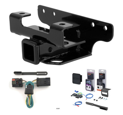 2002 Dodge Ram 1500 Factory style (built before 11/02) Curt 2" Class 3 Trailer Tow Hitch + 5-Flat Wiring Kit Tow Boat/Utility Trailer with Surge Brakes 13326-1