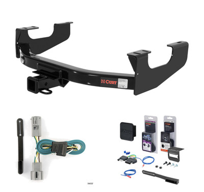 2005 - 2007 Ford F-350 Super Duty Excluding cab & chassis Curt 2" Class 4 Trailer Tow Hitch + 5-Flat Wiring Kit Tow Boat/Utility Trailer with Surge Brakes 14355